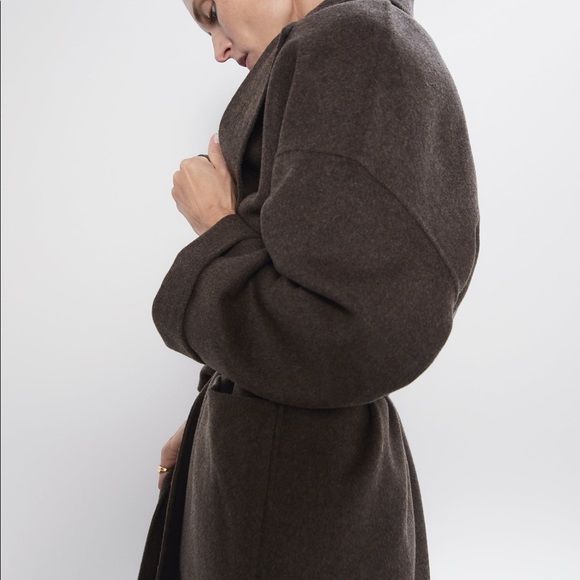 Zara Patch Pocket Coat in Sand/Brown Small, NWOT - Picture 8 of 11